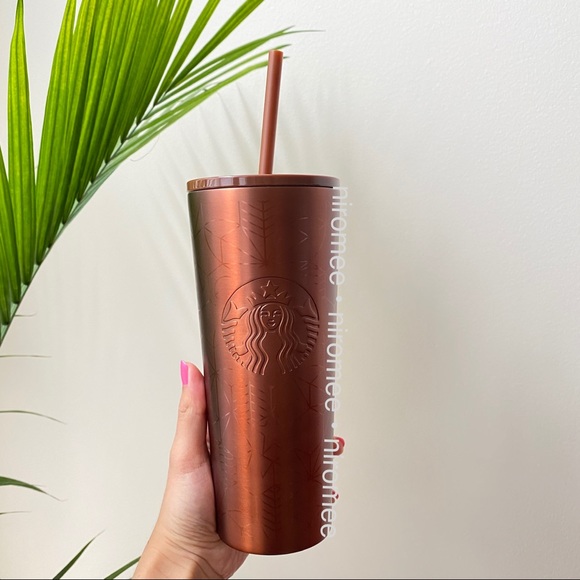 Starbucks Other Starbucks Copper Patterned Tumbler Poshmark